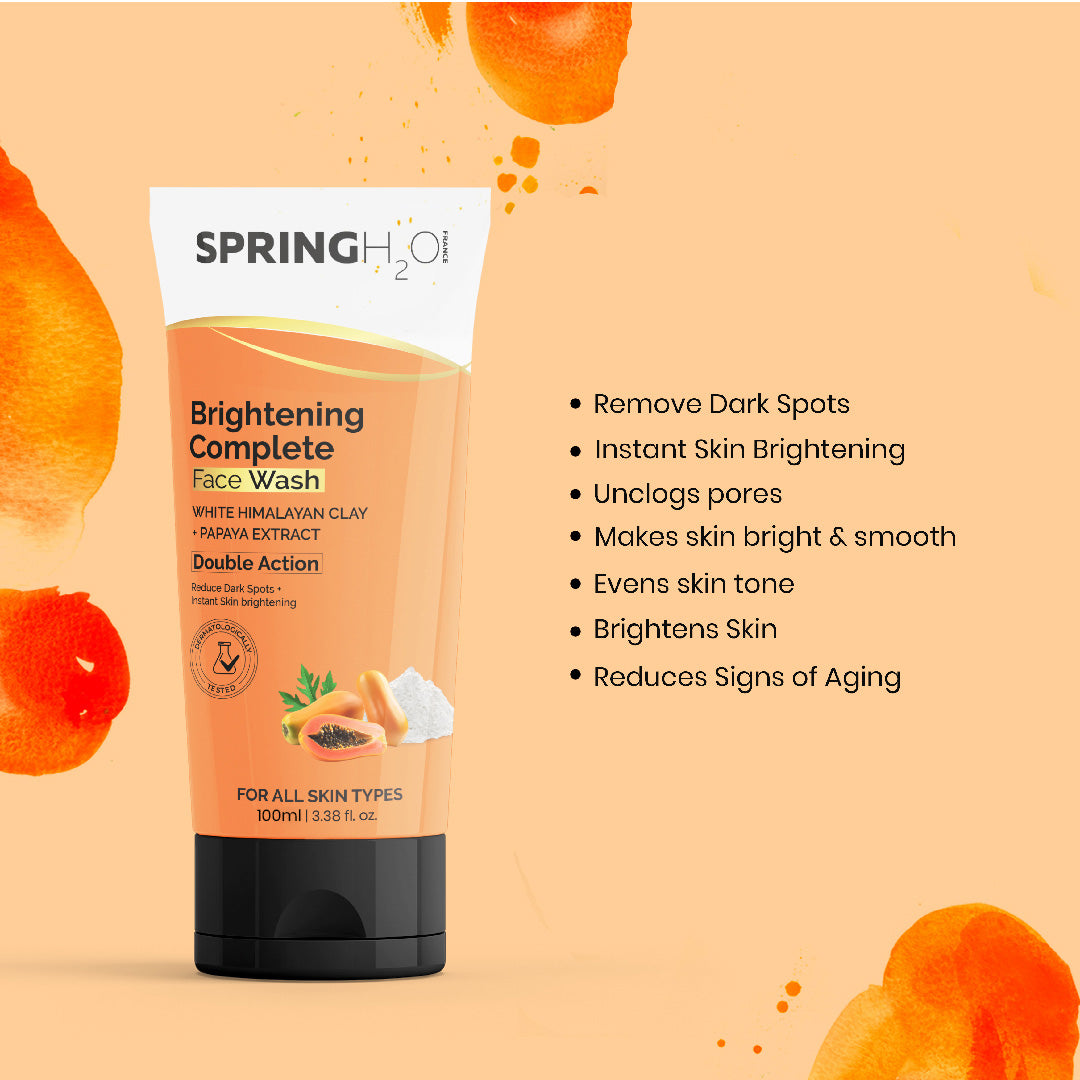SPRING H2O Brightening Complete & Charcoal Face Wash Combo (200 ml)