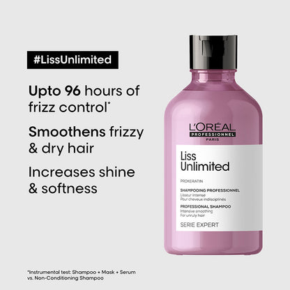 L'Oreal Professionnel Liss Unlimited Shampoo For Frizzy & Unruly Hair With Pro-Keratin (300ml)