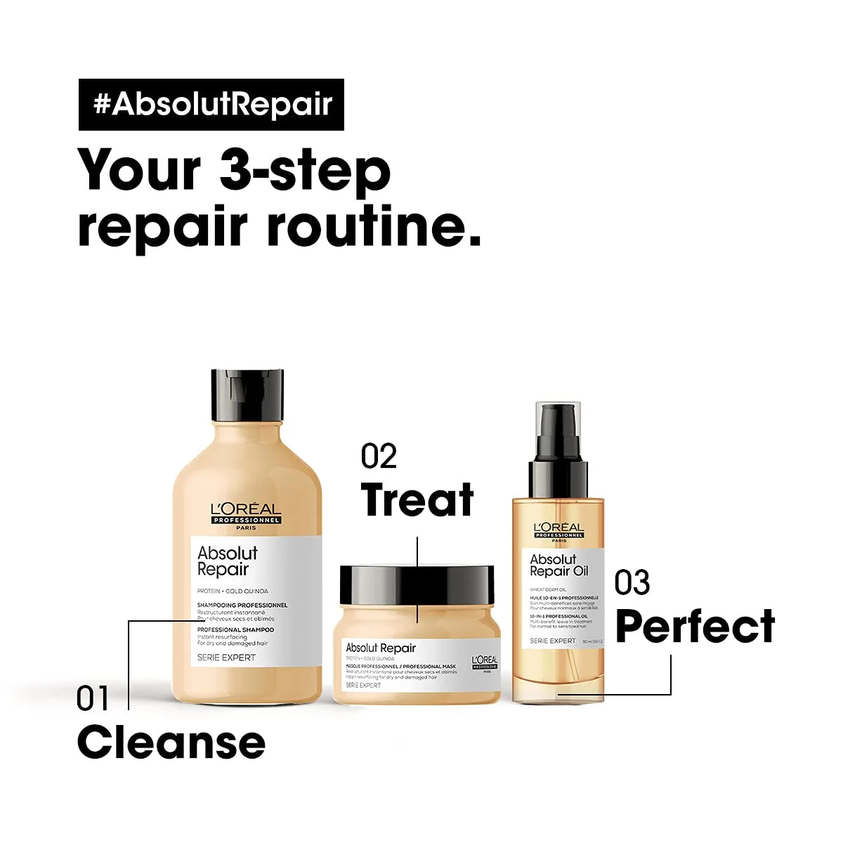 L'oreal Professionnel Absolut Repair Shampoo and Masque Combo (300+250)ML