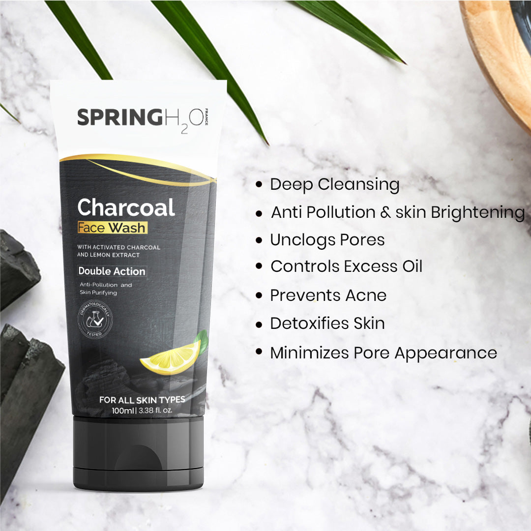 SPRING H2O Brightening Complete & Charcoal Face Wash Combo (200 ml)