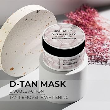 SPRING H2O D-Tan Face Mask with Spring water, Liquorice extract for Tan Removal Instant Skin Brightening | All Skin Types | 500g