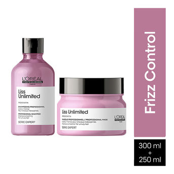 L’Oreal Professionnel Liss Unlimited Prokeration Shampoo 300ml + Masque 250ml Combo