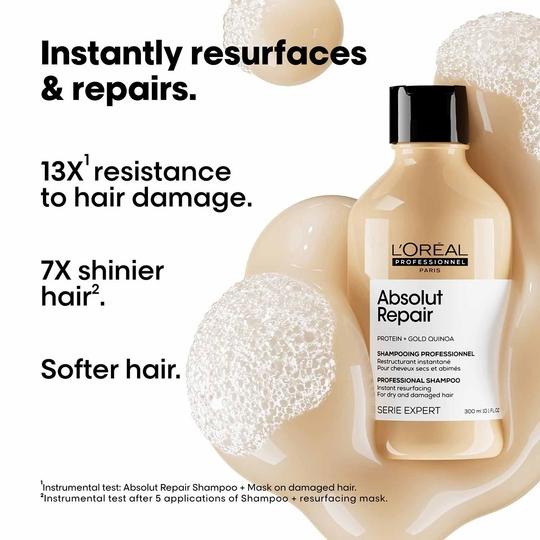 L'Oreal Professionnel Serie Expert Absolut Repair Shampoo-300ml + Free SPRING H2O D-TAN Facial Kit (worth Rs275)