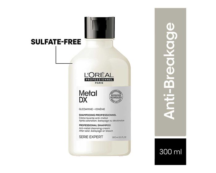 L'Oreal Professionnel Metal Dx Anti-Metal Cleansing Cream Shampoo For Hair Breakage (300ml)