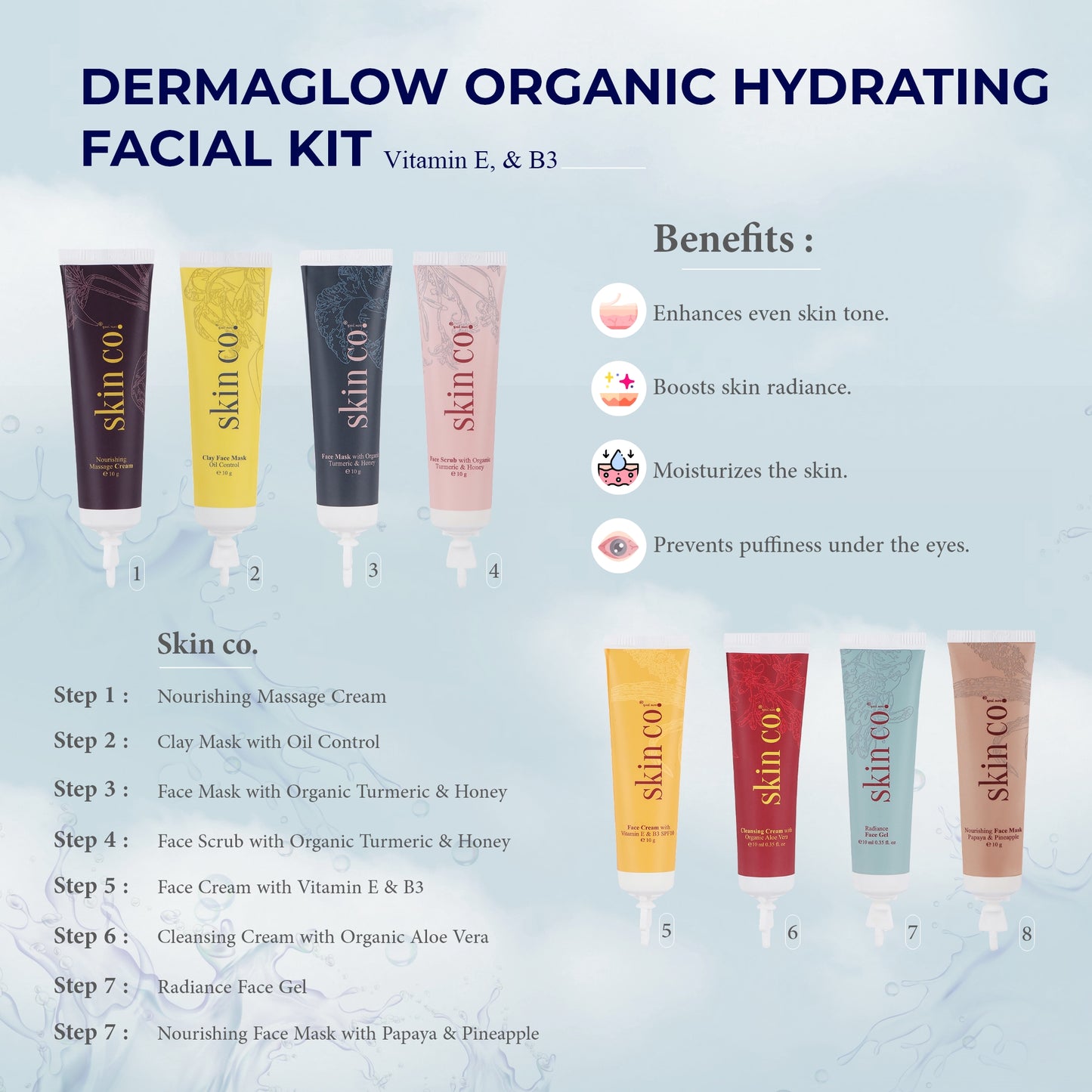 Skin Co Dermaglow Organic Hydrating Facial Kit