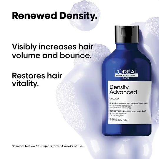 L’Oréal Professionnel Density Advanced Shampoo for Thinning Hair (300 ml) Visibly Increases Volume