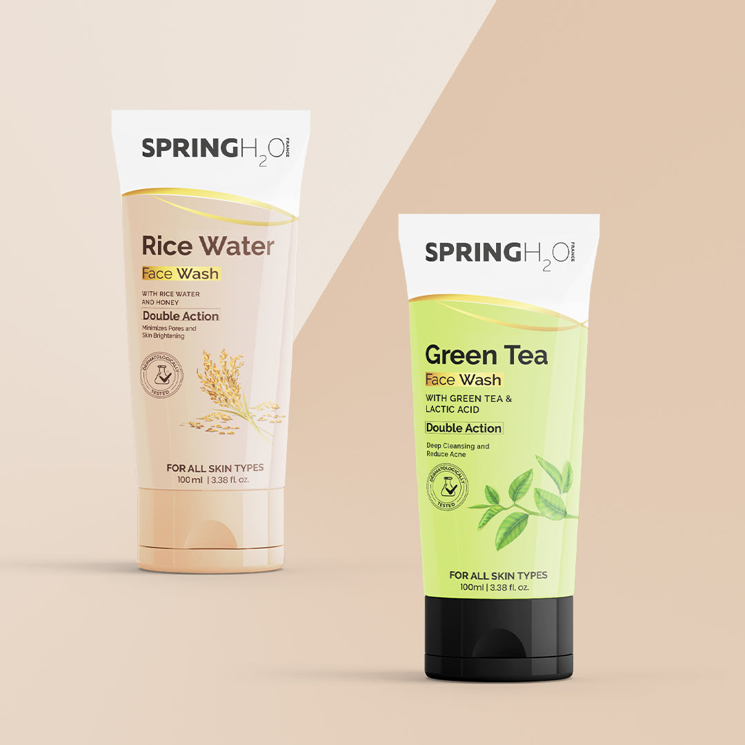 SPRING H2O Rice Water & Green Tea Face Wash Combo (200 ml)