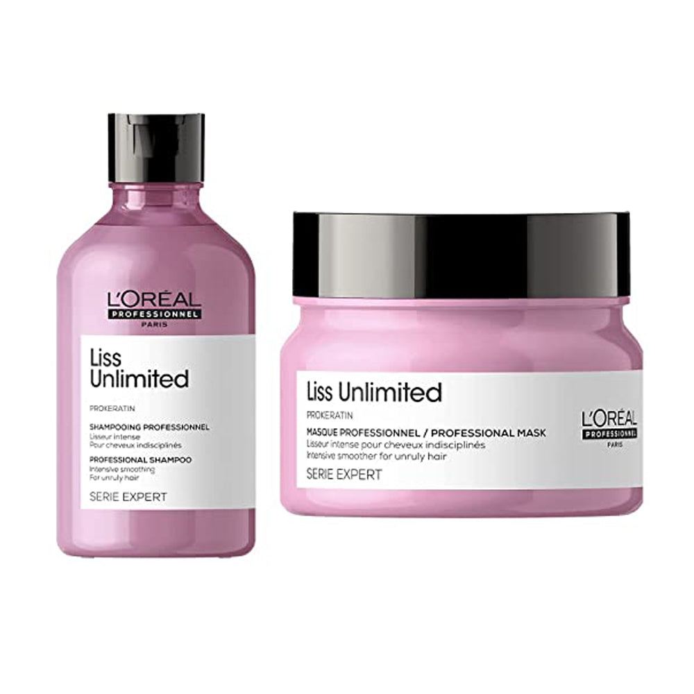 L’Oreal Professionnel Liss Unlimited Prokeration Shampoo 300ml + Masque 250ml Combo