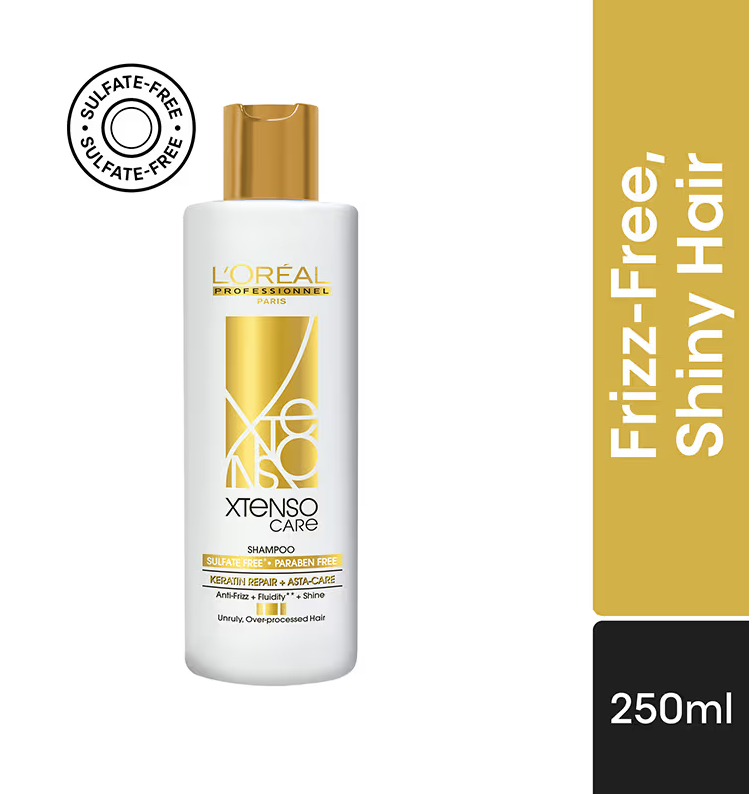 L'Oreal Professionnel Xtenso Care Sulfate-Free Shampoo For Frizz-Free, Shiny & Manageable Hair (250ml)