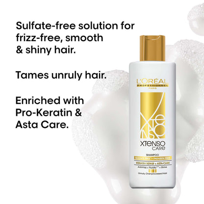 L'Oreal Professionnel Xtenso Care Sulfate-Free Shampoo For Frizz-Free, Shiny & Manageable Hair (250ml)