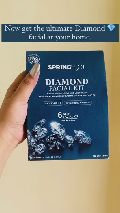 SPRING H2O Diamond Facial Kit 60 gm 2 in 1 Formula Brightning+Repair 6 Step